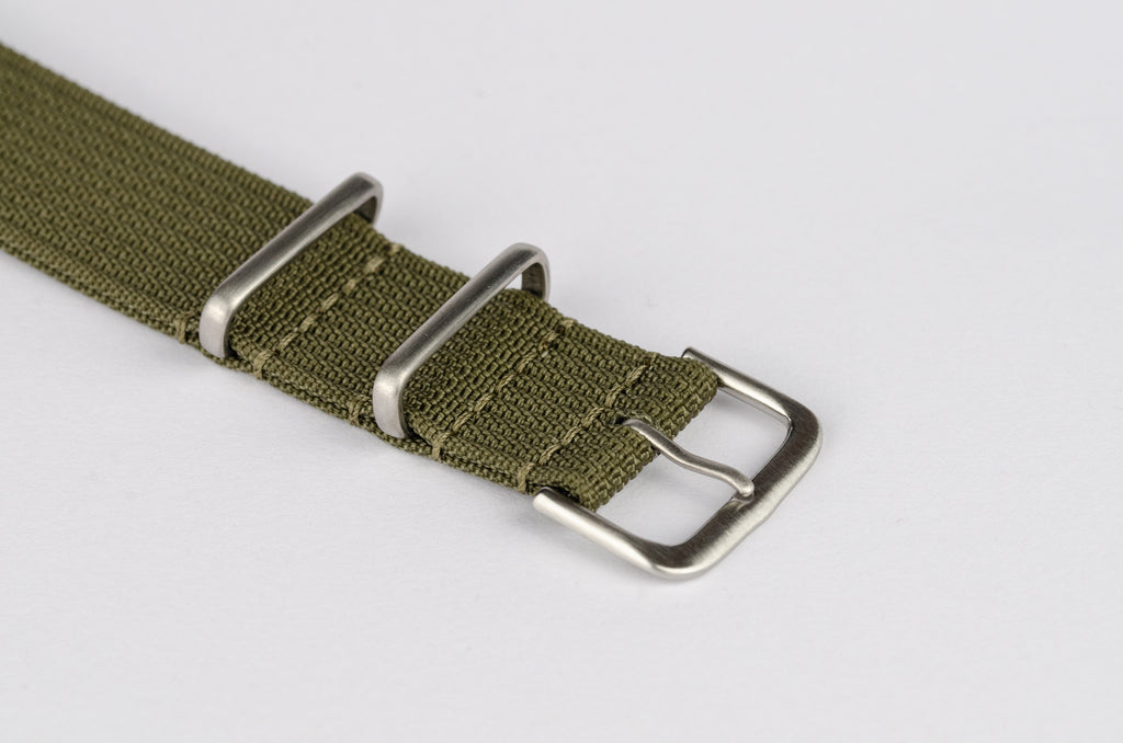 Natoband Ribbed: Khakigrön