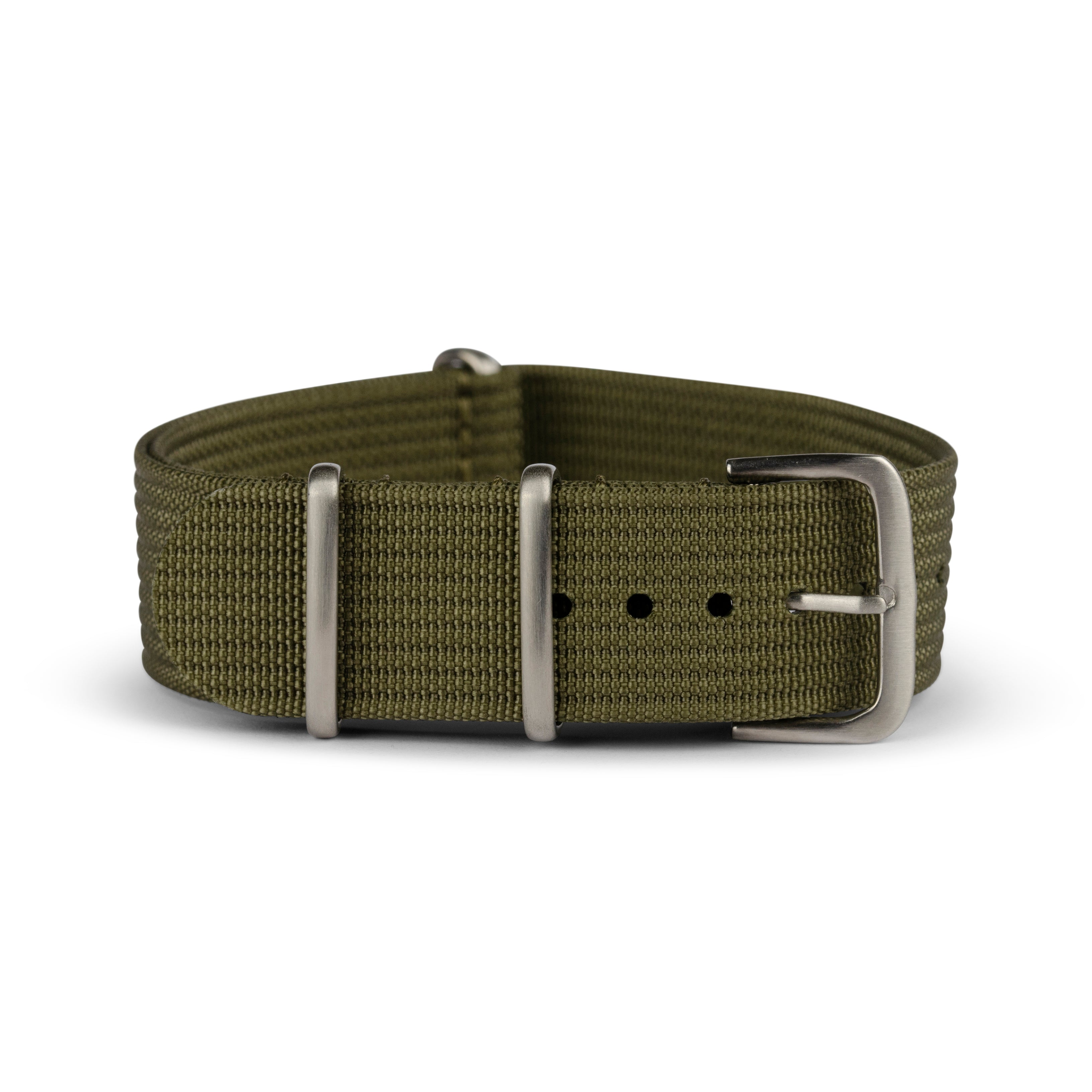 Natoband Ribbed: Khakigrön